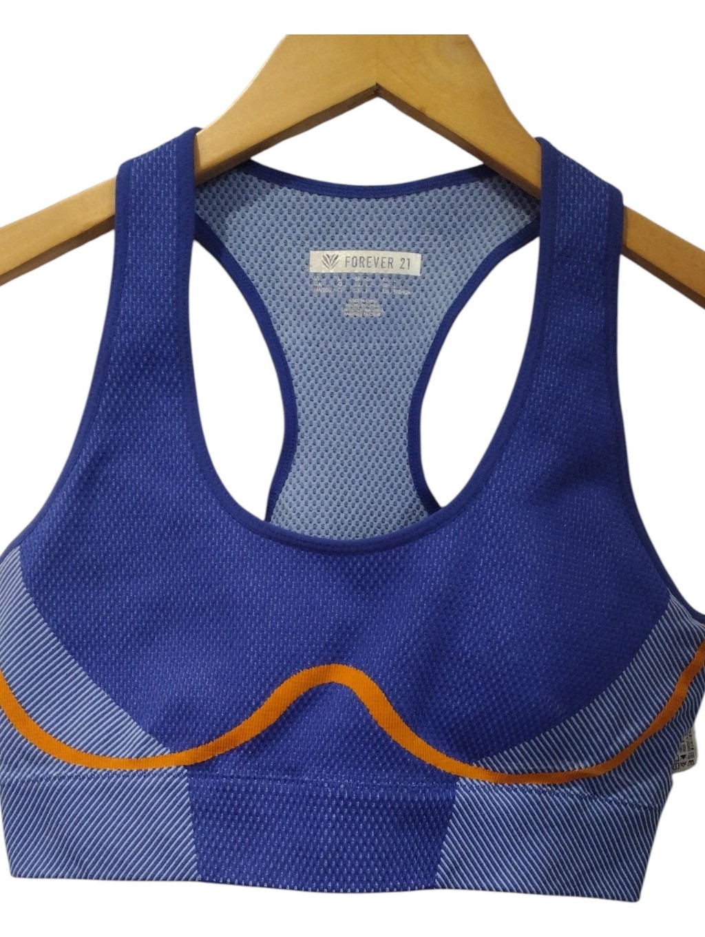 Forever 21 Blue & Orange Racerback Sports Bra